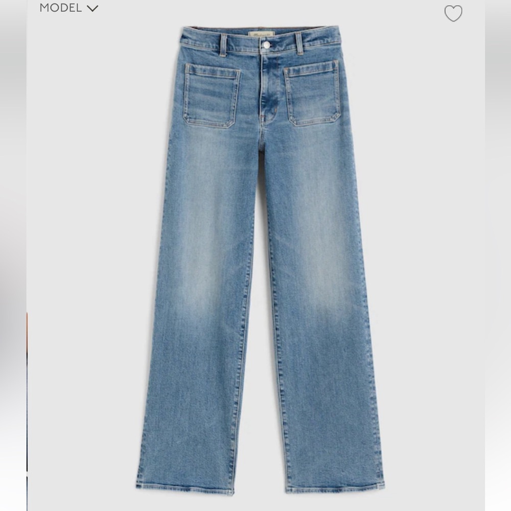 Madewell Emmett wide leg full length jean patch pocket edition